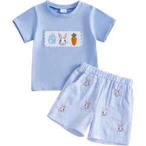 Toddler Baby Boy Summer Outfit Short Sleeve Embroidery Baseball Tops Plaid Shorts Cute Baseball Clothes Set in Kuwait