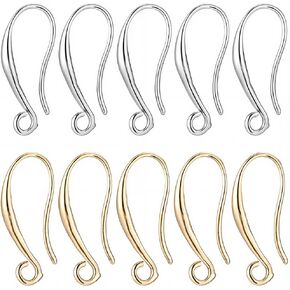 Beebeecraft 1 Box 40Pcs Gold Earring Hooks for Jewelry Making 18K Gold Plated Brass French Ear Wires for DIY Earring Craft in Saudi Arabia