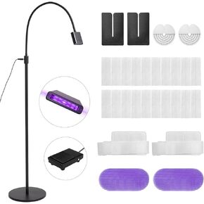 12W UV Lash Light with Foot Pedal, Lash Lamp for Eyelash Extension Grafting Eyebrow Beauty Salon, Lash floor Lamp for Eyelash Tech, Rapid Dry in 2 Seconds, Adjustable Angle and Light Spot Size, Blac in Kuwait
