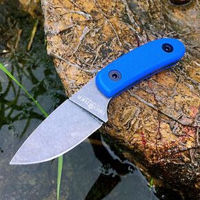 سكاكين Watchman F015 ذات نصل ثابت D2 مع غمد، سكين صيد تانغ كامل مع سكين صيد غمد كيديكس مع مقبض ميركارتا للتخييم والبقاء على قيد الحياة وصيد الأسماك (أسود) in Kuwait