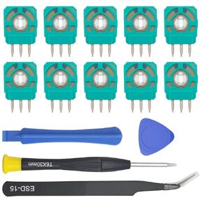 طقم إصلاح مقياس الجهد lyfLux 10 عبوات 2.3 كيلو أوم متوافق مع وحدة تحكم PS5، مع مفك براغي فيليبس وملقط وأدوات فك و10 قطع مقاومات لإصلاح عصا الانجراف التناظرية (يتطلب لحام) in Kuwait