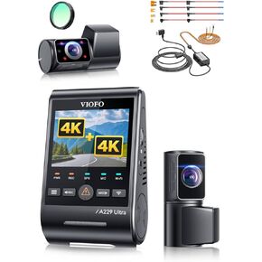 【Bundle: A229U 3CH + HK4 Hardwire Kit】 VIOFO A229 Ultra 3 Channel Dash Cam, Dual 4K + 1080P, 210° Fisheye Cabin Car Camera, Triple STARVIS 2 Sensors with Dual 4K HDR in Saudi Arabia