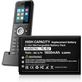 YL-5J Battery, 1800mAh High Capacity Battery Replacement for Yealink W56HB W59R W56h/p W59VR W76p W60P W77P W79P W56-BATT One Talk IP DECT 3.7V, 1-Pack in Kuwait
