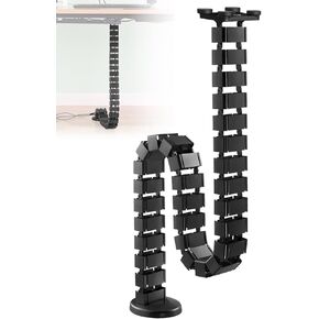 إدارة كابل فقرات تحت المكتب تناسب مكتب الجلوس، إدارة كابلات سلسلة السباق، سلك مرن مغناطيسي بطول قابل للتعديل، أسود in Kuwait