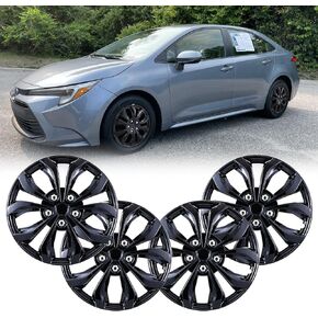 أغطية عجلات عالمية مقاس 17 بوصة للسيارات، مجموعة من 4 قطع تناسب معظم أغطية إطارات السيارات مقاس 17 بوصة بديلة باللون الرمادي in Kuwait