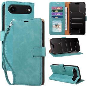 حافظة محفظة RFID لهاتف iPhone 17، حامل 4 فتحات للبطاقات، حزام معصم، جلد PU ناعم، حماية ضد الصدمات، حامل الهاتف، حافظات قلابة، إغلاق مغناطيسي، غطاء فوليو (أخضر) in Kuwait