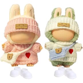 Doll Clothes Set for Labubu - 3 Pack Cute Outfit & Cap Accessories for 17cm Dolls, Replacement Costume Wardrobe for Labubu Clothes (No Doll Included) in Kuwait