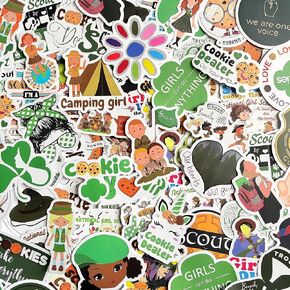 120Pcs Scout Girl Stickers, Outdoor Camping Scout Cookie Dealer Vinyl Waterproof Stickers for Water Bottle, Skateboard, Laptop, Phone, Journaling, Scrapbooking Decal in Saudi Arabia