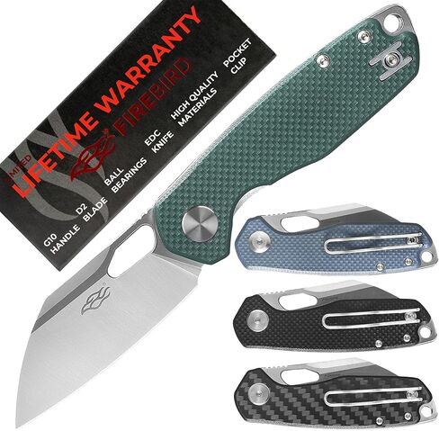 Firebird GANZO FH924-GR Pocket Folding Knife Wharncliffe D2 Steel Blade G10 Anti-Slip Handle with Clip Camping Hunting Fishing Outdoor EDC Utility Pocket Knife (Green) in Saudi Arabia
