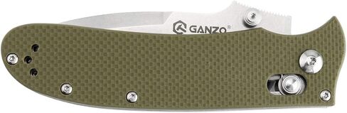 سكين جيب Ganzo D704-GR قابل للطي D2 شفرة قلاب فولاذية G10 مقبض مضاد للانزلاق مع مشبك معدات الصيد وصيد الأسماك ومجلد التخييم في الهواء الطلق سكين جيب EDC (أخضر) in Kuwait