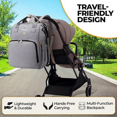 Premium Diaper Bag with Changing Station Baby Essentials Travel Backpack for Baby Girl & Boy Newborn Essentials, Ideal Gift for Baby & Registry Search Item (Gray) in Saudi Arabia