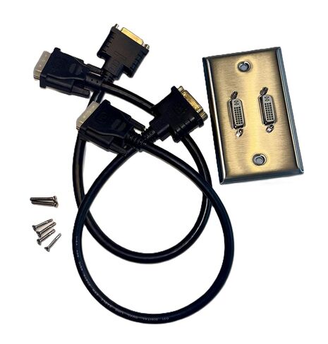 مجموعة لوحة حائط DVI مزدوجة مع قارنات توصيل وكابلات تمديد بطول 1.5 قدم DVI-D in Saudi Arabia