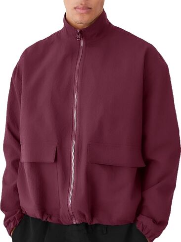 SEGANUP Men's Lightweight Windbreaker Jacket Outdoor Workout Windproof Dustproof Jacket Golf Hiking Wind Breaker with Pockets in Saudi Arabia