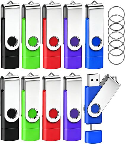 محرك أقراص فلاش مزدوج AGECASH سعة 128 جيجابايت USB-C (عبوة واحدة) | 2 في 1 USB A + Type C محركات أقراص فلاش USB C Thumb Drive USB 3.0 exFAT USBC Memory Stick 128GB - أرجواني in Kuwait