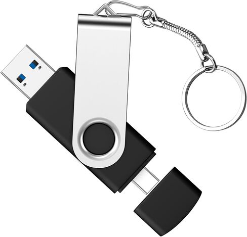 محرك أقراص فلاش مزدوج AGECASH سعة 128 جيجابايت USB-C (عبوة واحدة) | 2 في 1 USB A + Type C محركات أقراص فلاش USB C Thumb Drive USB 3.0 exFAT USBC Memory Stick 128GB - أرجواني in Kuwait