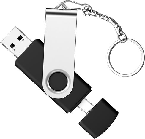 محرك أقراص فلاش مزدوج AGECASH سعة 128 جيجابايت USB-C (عبوة واحدة) | 2 في 1 USB A + Type C محركات أقراص فلاش USB C Thumb Drive USB 3.0 exFAT USBC Memory Stick 128GB - أرجواني in Kuwait