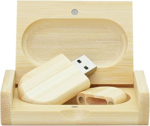 محرك أقراص USB خشبي بحبوب طبيعية - محرك أقراص فلاش منقوش شخصي، نص/شعار مخصص على الخيزران المستدام، 64 جيجابايت، 128 جيجابايت، هدية فريدة صديقة للبيئة للرجال، الأب، عيد الميلاد، التخرج، الزفاف in Kuwait