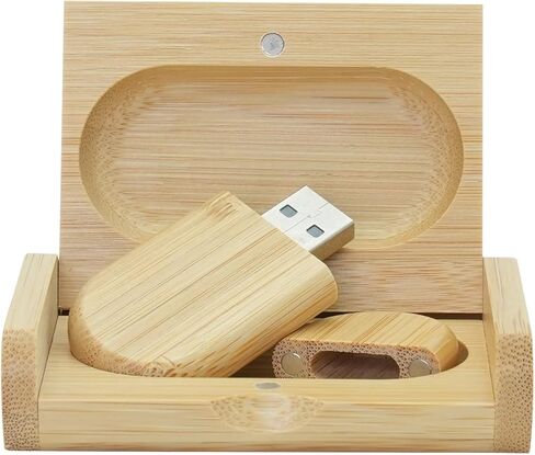 محرك أقراص USB خشبي بحبوب طبيعية - محرك أقراص فلاش منقوش شخصي، نص/شعار مخصص على الخيزران المستدام، 64 جيجابايت، 128 جيجابايت، هدية فريدة صديقة للبيئة للرجال، الأب، عيد الميلاد، التخرج، الزفاف in Kuwait