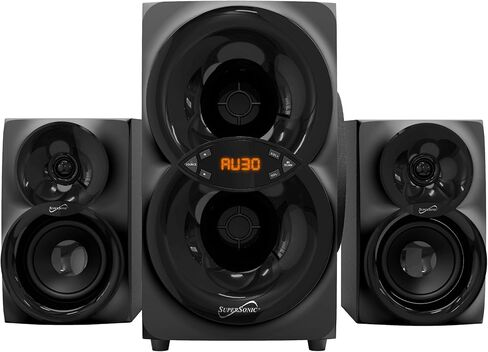 Supersonic SC-1136BT 2.1 CH Multimedia Bluetooth Speaker System 30W RMS with Deep Bass Subwoofer, Bluetooth 5.3, USB & AUX Input, FM Radio, Remote Control, Full-Range Audio for TV, PC, Movies & Games in Saudi Arabia