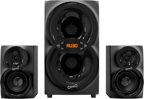 Supersonic SC-1136BT 2.1 CH Multimedia Bluetooth Speaker System 30W RMS with Deep Bass Subwoofer, Bluetooth 5.3, USB & AUX Input, FM Radio, Remote Control, Full-Range Audio for TV, PC, Movies & Games in Saudi Arabia