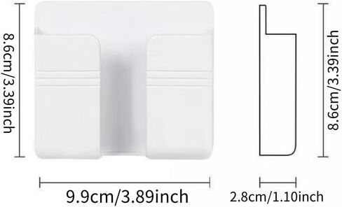 A Wall-Mounted Phone Holder Made of Adhesive PC Material, No Drilling Required, Remote Control Storage Rack, White in Saudi Arabia