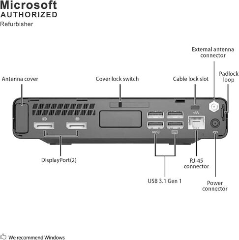 كمبيوتر HP EliteDesk 800 G3 Mini Business Desktop، كمبيوتر Intel رباعي النواة i3-6100 بسرعة 3.2 جيجا هرتز، 8 جيجا DDR4، 256 جيجا SSD، DisplayPort، WiFi وBluetooth، Windows 11 Professional (متجدد) in Kuwait