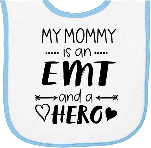 inktastic My Mommy Is an EMT and a Hero Baby Terry Cloth Bib in Saudi Arabia