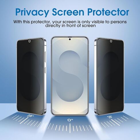 amFilm Auto-Alignment OneTouch لهاتف Samsung Galaxy S25+/S25 Plus 6.7 بوصة واقي شاشة للخصوصية + واقي عدسة الكاميرا، زجاج مقسى، تركيب 30 ثانية، خالي من الفقاعات، حماية الخصوصية 2+2 حزمة in Saudi Arabia