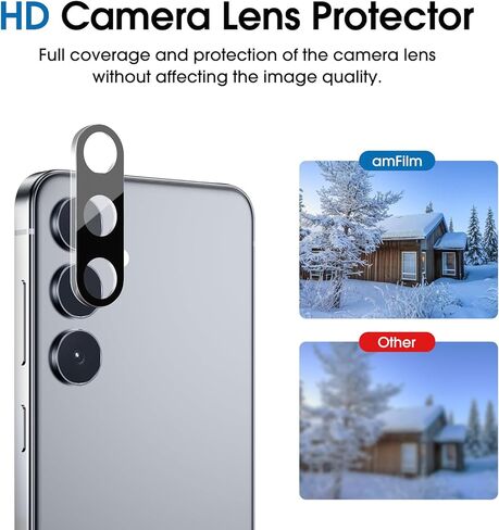 amFilm Auto-Alignment OneTouch لهاتف Samsung Galaxy S25+/S25 Plus 6.7 بوصة واقي شاشة للخصوصية + واقي عدسة الكاميرا، زجاج مقسى، تركيب 30 ثانية، خالي من الفقاعات، حماية الخصوصية 2+2 حزمة in Saudi Arabia