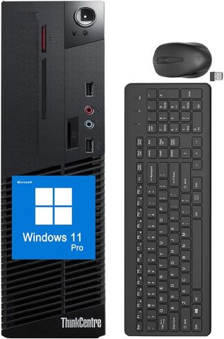 كمبيوتر مكتبي لينوفو ثينك سنتر M79 SFF ويندوز 11، ايه ام دي A8-7600B، ذاكرة وصول عشوائي 8 جيجا، 128 جيجا اس اس دي، لوحة مفاتيح وماوس لاسلكيين، VGA (متجدد) ويندوز 11 برو in Kuwait