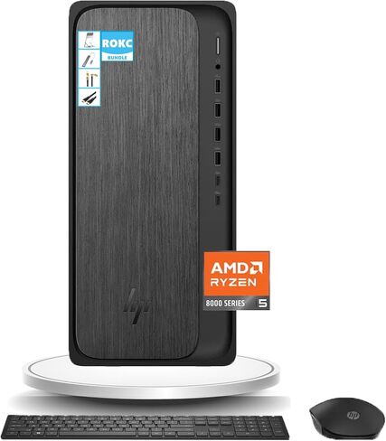الكمبيوتر المكتبي HP OmniDesk | AMD Ryzen 5 8500G(حتى 5 جيجا هرتز)| ذاكرة الوصول العشوائي DDR5 سعة 16 جيجابايت|512 جيجابايت SSD| رسومات ايه ام دي راديون | واي فاي 6| آر جيه-45| مساعد الطيار منظمة العفو الدولية| فوز 11| لرجال الأعمال والطلاب| لوحة المفاتيح in Kuwait
