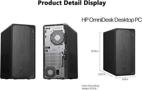 الكمبيوتر المكتبي HP OmniDesk | AMD Ryzen 5 8500G(حتى 5 جيجا هرتز)| ذاكرة الوصول العشوائي DDR5 سعة 16 جيجابايت|512 جيجابايت SSD| رسومات ايه ام دي راديون | واي فاي 6| آر جيه-45| مساعد الطيار منظمة العفو الدولية| فوز 11| لرجال الأعمال والطلاب| لوحة المفاتيح in Kuwait