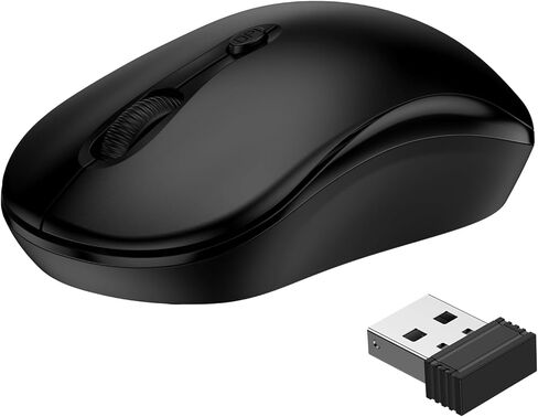 ماوس لاسلكي لأجهزة الكمبيوتر المحمول HP Dell Lenovo، ماوس كمبيوتر 2.4 جيجا هرتز مع جهاز استقبال USB، ماوس لاسلكي محمول لنظام التشغيل Windows Linux Mac OS PC الكمبيوتر المحمول سطح المكتب ChromeBook Office Home HP Dell Lenovo Laptop الفئران in Kuwait