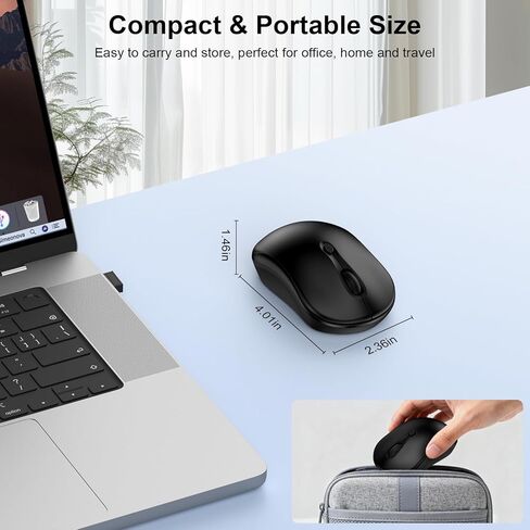 ماوس لاسلكي لأجهزة الكمبيوتر المحمول HP Dell Lenovo، ماوس كمبيوتر 2.4 جيجا هرتز مع جهاز استقبال USB، ماوس لاسلكي محمول لنظام التشغيل Windows Linux Mac OS PC الكمبيوتر المحمول سطح المكتب ChromeBook Office Home HP Dell Lenovo Laptop الفئران in Kuwait