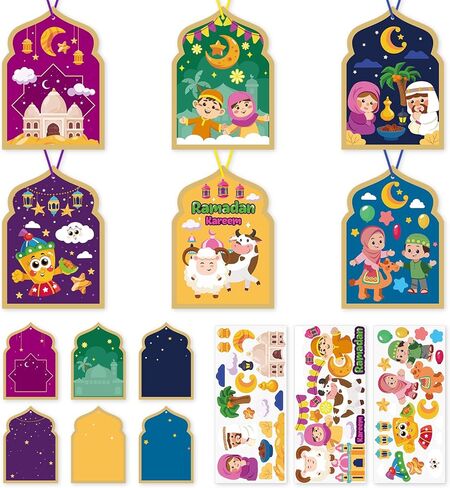 ملصق PAIVSUN 24 قطعة من ملصقات عيد الميلاد، اصنع ملصقات مشهد الميلاد DIY مجموعات الحرف اليدوية لعيد الميلاد لشجرة عيد الميلاد لتزيين شجرة عيد الميلاد في الفصول الدراسية لوازم ألعاب الحفلات المسيحية الدينية، تصميمان in Kuwait