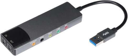USB Sound Card with 5.1 Channel Adapter for Home Theater and Gaming Setups Optical Fiber Sound Card in Kuwait