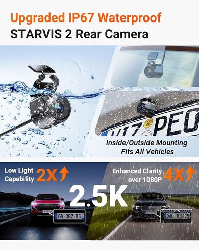 كاميرا Vantrue N4 Pro S 4K 3 قنوات مع فلتر CPL - Triple STARVIS 2، 4K+1080P+2.5K أمامي داخلي خلفي، HDR، رؤية ليلية بالأشعة تحت الحمراء، التحكم الصوتي، Wi-Fi، GPS، وضع انتظار السيارات 24/7، دعم 1 تيرابايت بحد أقصى in Saudi Arabia