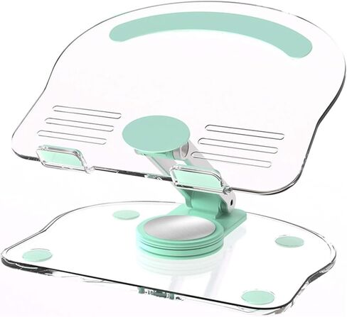 حامل تابلت أكريليك مع قاعدة دوارة 360 درجة، حامل تابلت شفاف قابل للطي وقابل للتعديل للمكتب والمنزل والمكتب، متوافق مع iPad Pro Air Mini والمزيد (وردي) in Kuwait