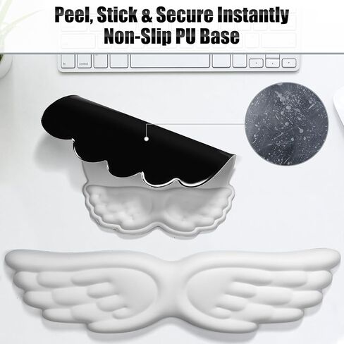 Angel Wing Mouse Pad with Wrist Rest, Soft Wrist Support and Arm Support Keyboard Rest for Keyboard and Mouse, Non-Slip Wrist Support for Office, Work, Gaming in Kuwait