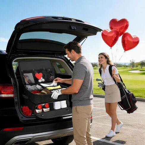 UFHUFH Organizer Bag,2 Layer Golf Trunk Organizer,Golf Gifts for Men with Separate Ventilated Compartment,Waterproof Car Trunk Locker for Balls, Tees, Clothes,Accessories, Golfer Gifts in Saudi Arabia