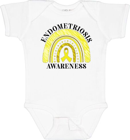 inktastic Endometriosis Awareness- Yellow Ribbon and Rainbow Baby Bodysuit in Saudi Arabia