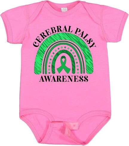 inktastic Cerebral Palsy Awareness- Green Ribbon Rainbow Baby Bodysuit in Saudi Arabia