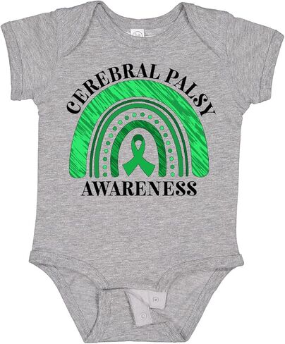 inktastic Cerebral Palsy Awareness- Green Ribbon Rainbow Baby Bodysuit in Saudi Arabia