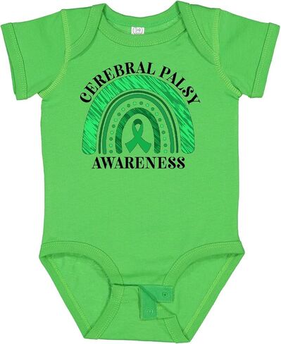 inktastic Cerebral Palsy Awareness- Green Ribbon Rainbow Baby Bodysuit in Saudi Arabia
