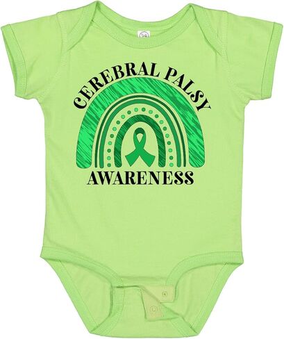 inktastic Cerebral Palsy Awareness- Green Ribbon Rainbow Baby Bodysuit in Saudi Arabia