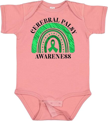 inktastic Cerebral Palsy Awareness- Green Ribbon Rainbow Baby Bodysuit in Saudi Arabia