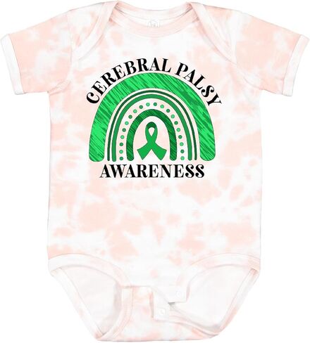 inktastic Cerebral Palsy Awareness- Green Ribbon Rainbow Baby Bodysuit in Saudi Arabia