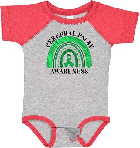 inktastic Cerebral Palsy Awareness- Green Ribbon Rainbow Baby Bodysuit in Saudi Arabia