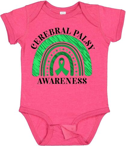 inktastic Cerebral Palsy Awareness- Green Ribbon Rainbow Baby Bodysuit in Saudi Arabia