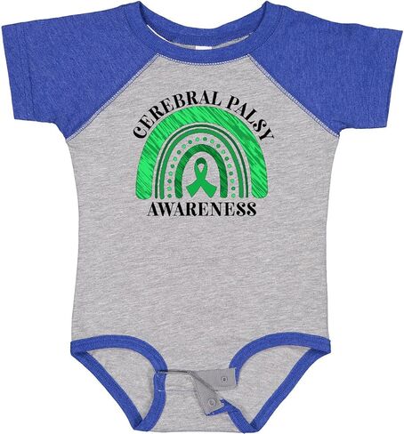 inktastic Cerebral Palsy Awareness- Green Ribbon Rainbow Baby Bodysuit in Saudi Arabia